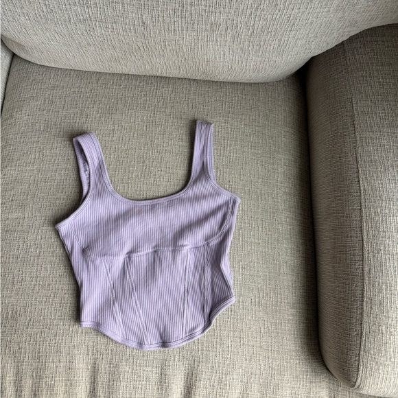 PINK Victoria's Secret Lilac Ribbed Tank Top - Picture 1 of 3